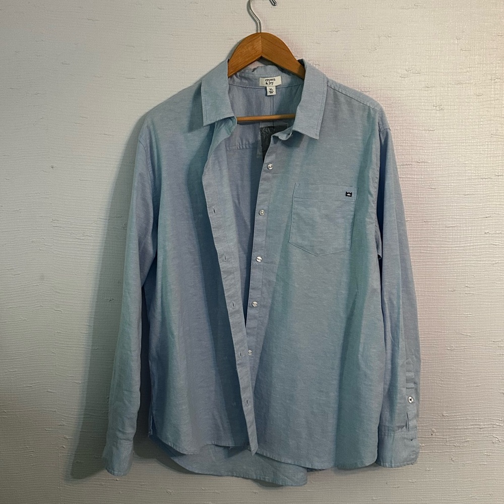 CROWN AND IVY - BLUE BUTTONDOWN - NEW! - Sz XL